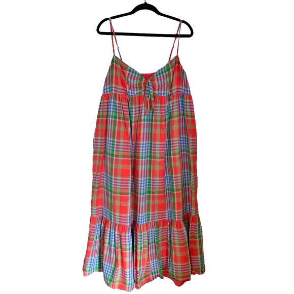 J. Crew Multicolor Madras Plaid Spaghetti Strap Sundress - Size XXL - Picture 2 of 5